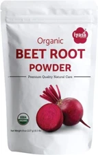 Organic Beet Root Powder (Beta vulgaris) Boost Nitric Oxide 8,oz , ships free