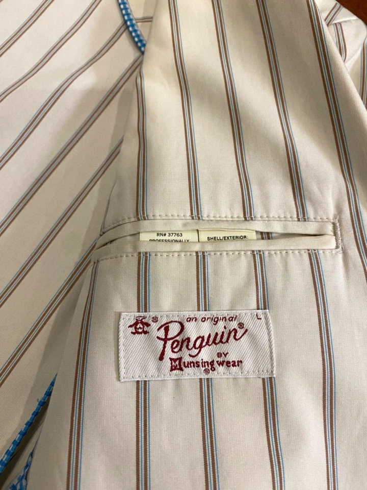 Chaqueta Blazer Original Peguin By Munsing Blanca con Rayas Foto 4 de 4