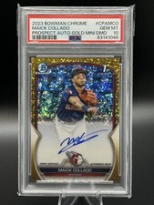 2023 BOWMAN CHROME 1ST MAICK COLLADO GOLD MINI DIAMOND AUTO /50 PSA 10!