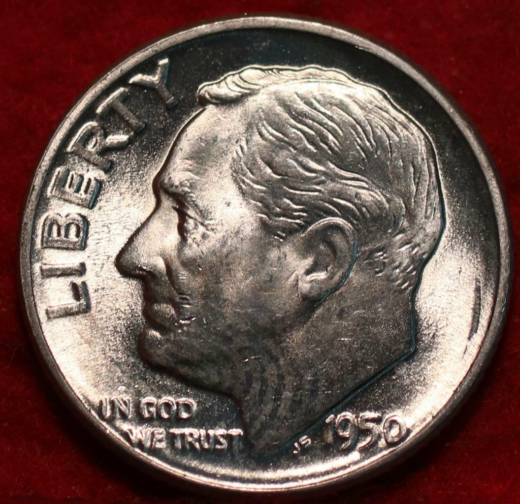 free Uncirculated Courier shipping free shipping 1950-D Denver Mint Silver Dime Roosevelt