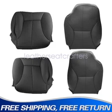 Both Side Bottom Top Leather Seat Cover For 1998-2002 Dodge Ram 1500 2500 Black