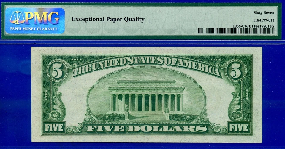 1934B $5 Federal Reserve Note PMG 67EPQ top pop finest Philadelphia Fr 1958-C - Image 3 of 3