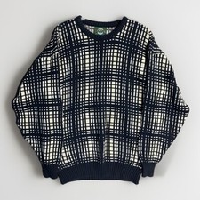 Vintage Jantzen Chunky Knit Sweater Men's XL Geometric Grandpa Made in USA