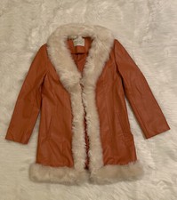 Charlotte Simone New Clementine Coat Jacket Faux Leather Shearling Medium