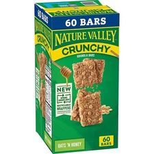 Nature Valley Crunchy Oats 'N Honey Granola Bars, 60 Bars, 44.7 OZ (30 Pouches)