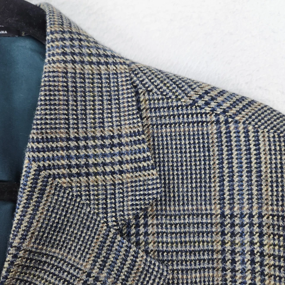 Chaqueta Woolrich Para Hombres 42L Gris Azul Cuadros Corderos Lana Dos Botones Blazer Traje Abrigo Foto 3 de 4