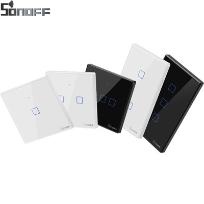 Sonoff 1-3 Gang WiFi Smart Wall Touch Light Switch Glass Panel Alexa Google App