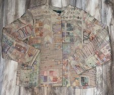 ORVIS Jacket Womens Made in USA Quilted Tapestry Boho Size Large Vintage