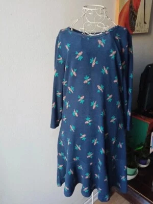 Robe pull manches longues bleu marine à motifs d'oiseaux 36/38 Palme - Photo 1/4