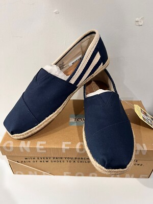 Toms Mens Classic Navy Stripe University 10.5