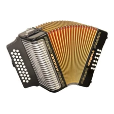 Hohner 3500FB Corona II Diatonic Accordion (FBEb Keys Jet Black)
