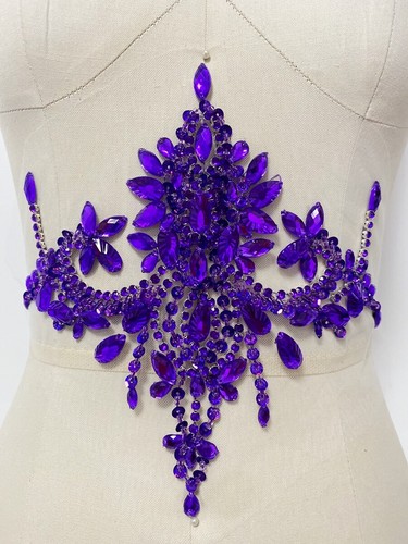 1PC Applique Shinny Sew On Rhinestone Flower Patch Trim DIY Wedding Dress Crafts - Picture 2 of 17