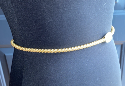 Gold Tone Metal Stretch Cinch Belt w Medallion 22 display picture 3