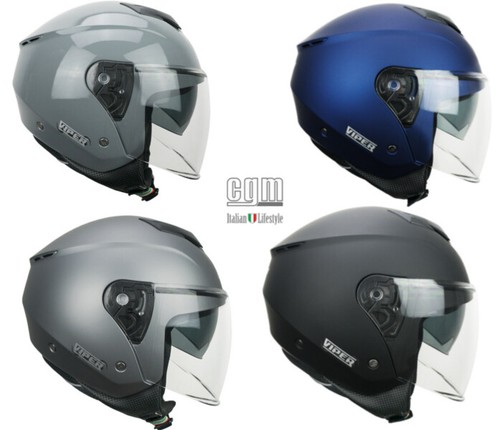 CASCO JET DOPPIA VISIERA CGM 125A VIPER NERO OP ,BLU OP,SILVER OP,GRIGIO  LUC | eBay