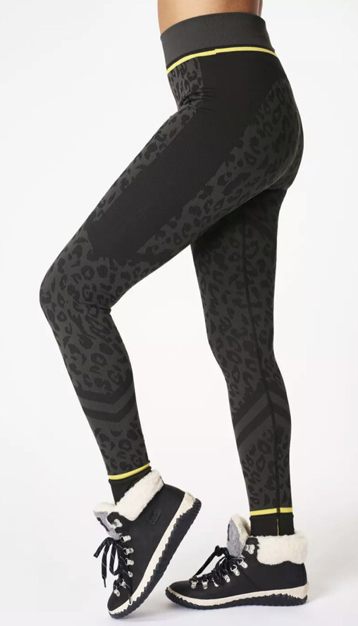 Sweaty Betty Base Layer Ski Leggings L Animal Print Thermal Run | eBay