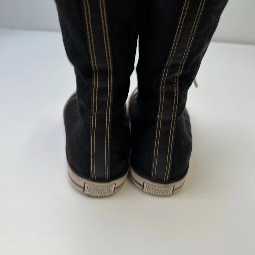 Zapato Coach Mujer 5 M Firma Retro Leopardo Plegable Parte Superior Alta Zapatilla Core Go Foto 3 de 4