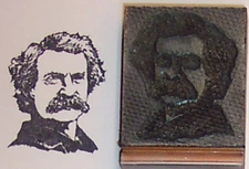 Mark Twain wood mounted rubber stamp by Amazing Arts