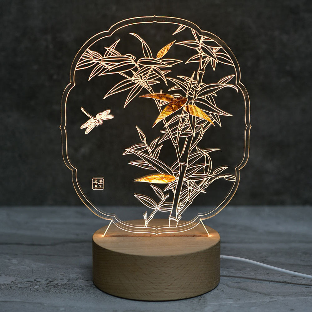 Design LED Handmade Bamboo Pearl Lampka nocna Korea Asia New Luxury-pe Korea Asien Neu Luxus