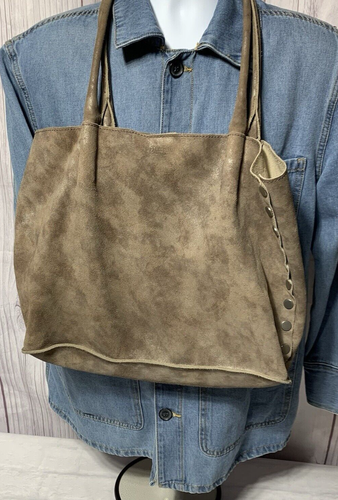 Hammitt Taupe Suede Shimmery Slouchy HOBO Shoulder Double Handle Bag EUC - Picture 5 of 24
