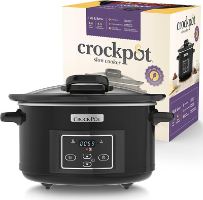 Crock-Pot Lift and Serve Digitaler Schongarer mit Klappdeckel und programmierbarem Co