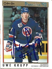 UWE KRUPP-EISHOCKEY-DEUTSCHLAND-K&Ouml;LNER HAIE-NHL-NEW YORK ISLANDERS-TRADING CARD