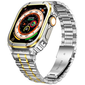 Fr Apple Watch Ultra 9 8 7 6 Mod Kit Metal Frame Case Stainless Steel Band Strap
