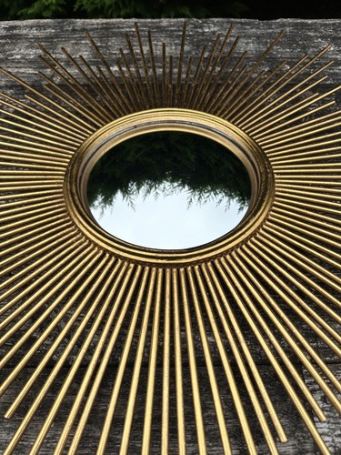 Miroir soleil en métal doré oeil de sorcière Diam 93 cm - Photo 5/12