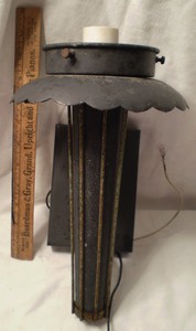 Vintage Sconce Light Fixture Exterior Black Brass Mid ...