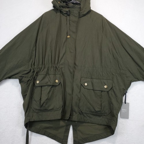 FOREVER 21 Olive Green Military Utility Jacket Women's L Chore Hooded Gorpcore - Picture 6 of 16
