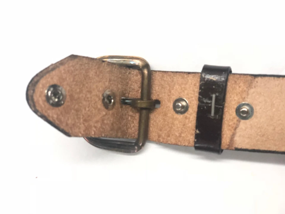 Cinturón para mujer con flores tostadas y marrones, 1 1/2" de ancho, cuero genuino vendedor de EE. UU., H. mecanizado Foto 3 de 4