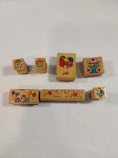 Lot of 7 Party Fun Gifts Balloons Rubber/Wood Stamps