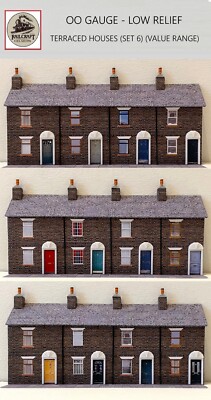 OO Gauge 1/76 Terraced Houses Low Relief Model Railway Diorama (Set 6 ...
