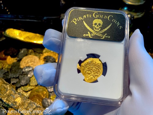 MEXICO 2 ESCUDOS 1712 "1715 FLEET SHIPWRECK" NGC 62 PIRATE GOLD COINS TREASURE - Picture 7 of 12