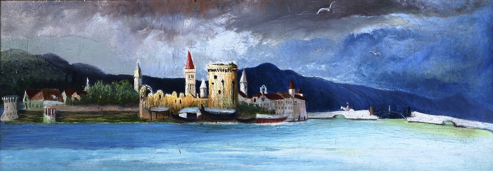 perfact 72x24 oil painting handpainted on canvas"Afternoon storm" @NO3614 perfact 72x24 oil painting handpainted on canvas"Afternoon storm" @NO3614