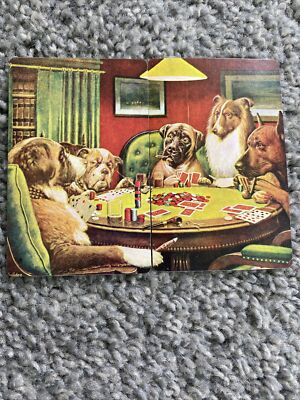 Vintage 2 Swap Playing Cards Dogs Playing Poker A Bold Bluff Coolidge