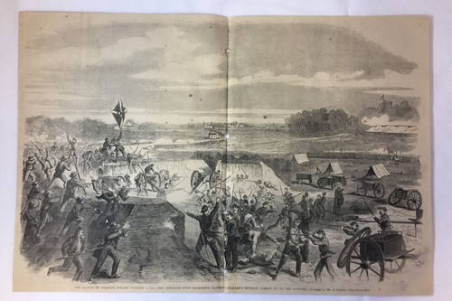1862 magazine engraving~14x21~THE BATTLE OF CORINTH ~ Civil War