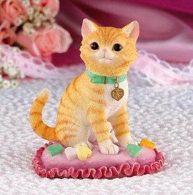 Lenox Kitty Cat BE MINE Valentine Orange Tabby Cat Figurine NEW IN BOX