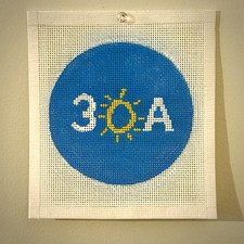 30A FL Needlepoint Canvas Handpainted 13 Pt 7  x 7  