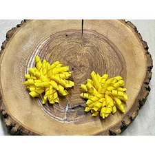 2 KORKER HAIR BOWS 1 PAIR 2 1/4" HAIR CLIP PIG TAILS SUN YELLOW BABY TODDLER 