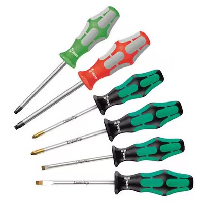 Wera 05347778001 Screwdriver Set, Slotted/Phillips, 6 Pcs,  Square