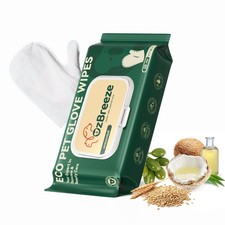 ECO PET Glove Wipes for Dogs  Cats, Hypoallergenic Unscented Cleaning  Deod...