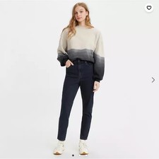 LEVI'S High Waisted Taper Fit Mom Jeans Bruised Ego Dark Wash Sz 26 A8 