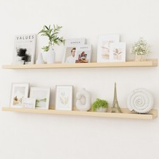 Picture Ledge Shelf, Solid Pine Wood Rustic Floating Shelves for Wall, 48 Inc...