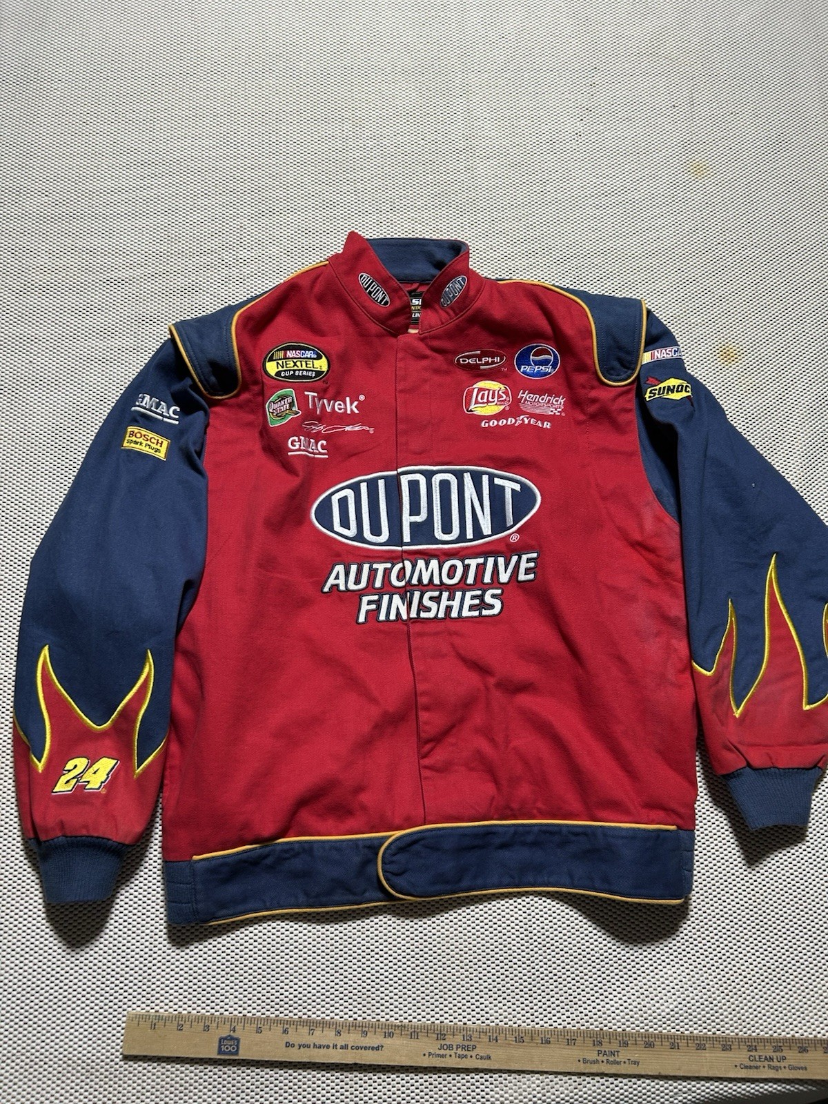 Jeff Gordon #24 Dupont Flames NASCAR Racing Jacket Mens Large Rare Collectible