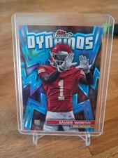 2024 Topps Finest - Dynamos Xavier Worthy #DYN-15 Sky Blue Refractor /150 (RC)