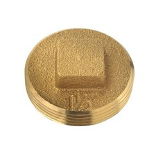 Oatey 42369 Cleanout Pipe Plug, 1-1/2 in, Raised Head, Brass