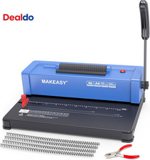 Spiral Binding Machine, 12 Sheets Punch Capacity, Electric Coil Insert, Book Bin