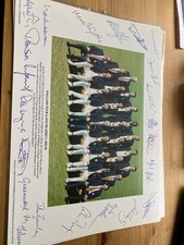 1995/6 ENGLAND TOUR  SOUTH AFRICA COLOUR POSTER PRE PRINTED FACSIMILE AUTOGRAPHS