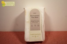 Threshold 400 Thread Count Performance Flat Sheet White Queen Dirt Marks 