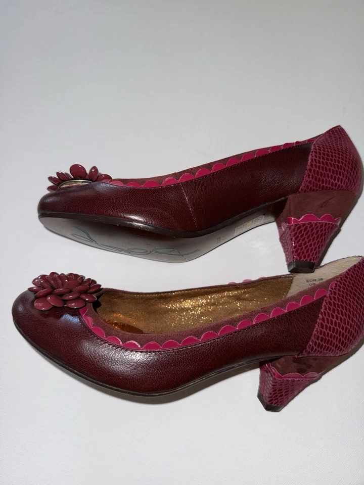 Poetic Licence London Pink Floral Pumps Heels Women’s Retro Vintage Sz US 7 - Image 4 of 4